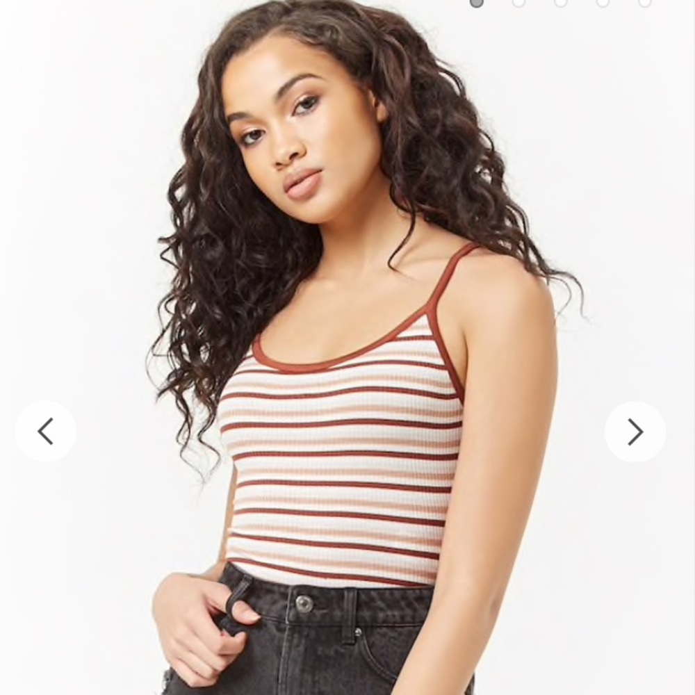 Forever 21 Striped Ribbed Bodysuit